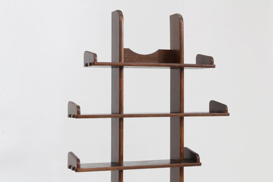 Image 1 of Vintage brutalist pyramid bookcase room divider