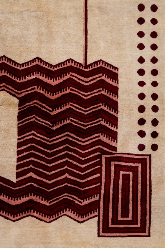 Image 1 of Tappeto o arazzo in lana in stile Art Déco. Opera contemporanea.