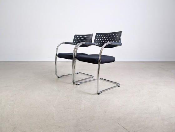 Image 1 of Set of 2 Vitra Visavis chairs, cantilever design armchairs