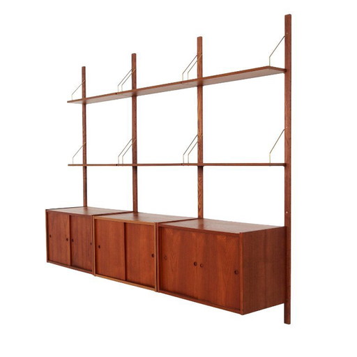 Teak modular bookcase PS System, Danish design, 1960s, manufactured by Randers Møbelfabrik