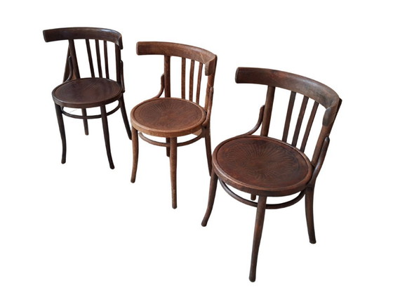 Image 1 of Set di 3 Iconiche Sedie Stile Thonet