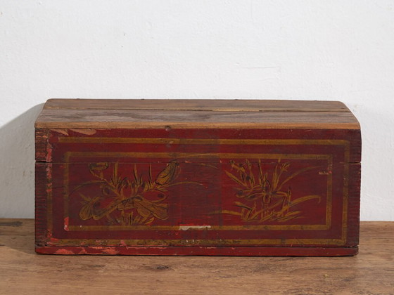 Antiker rot lackierter Koffer (ca. 1900) #40 – Aufbewahrungsschrank (photo 16 of 39)