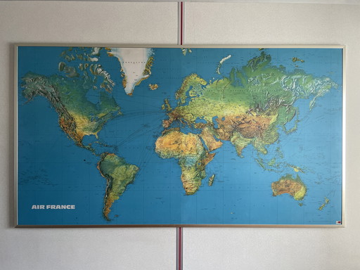 Carte du monde Air France édition Jean Massé
