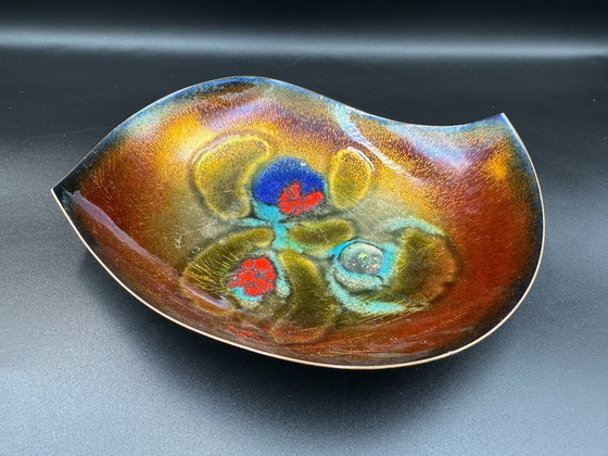 Image 1 of Smalto Laurana Italia su piatto in rame