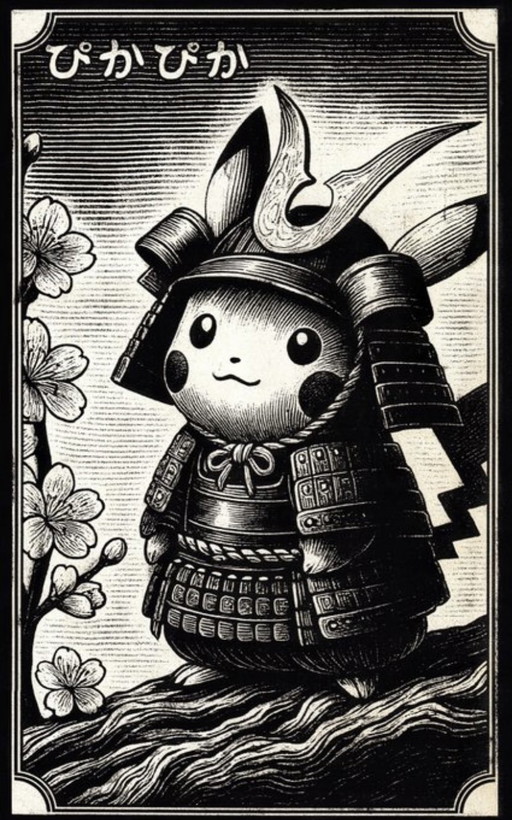 Kunstwerk Pikachu (Pokemon) Sakura