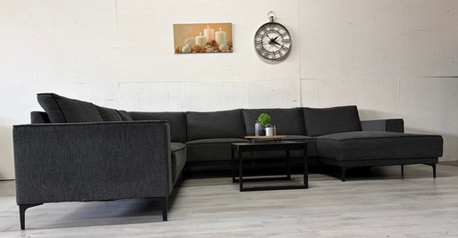 U-shaped sofa anthracite - professionally cleaned