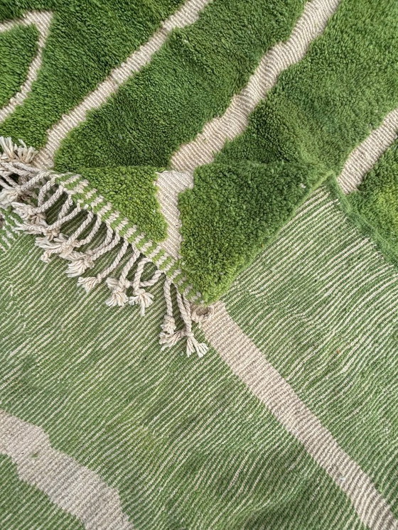 Image 1 of Tappeto verde marocchino 200x300 cm – Tappeto in lana fatto a mano, tappeto berbero moderno