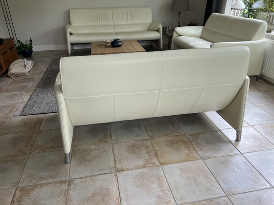 Image 1 of 3 Leolux sofas in cream Senso leather, color 9080
