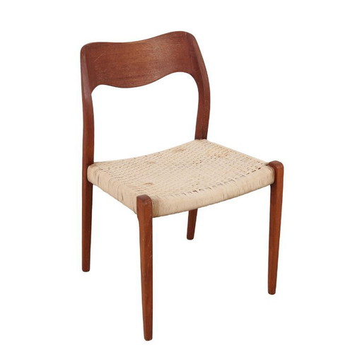 Silla de teca, diseño danés, década de 1960, diseñador: Niels Otto Møller