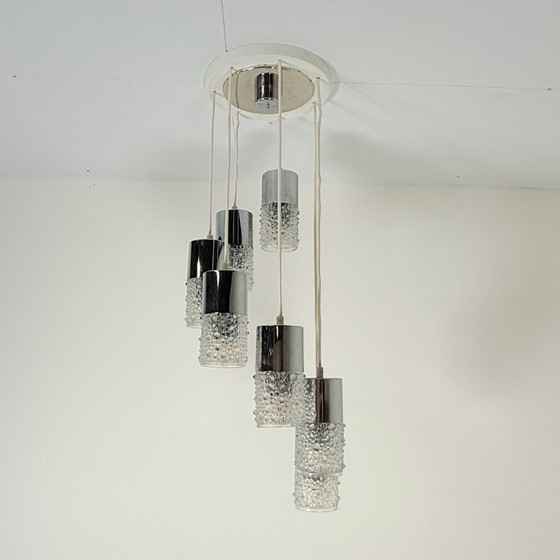 Image 1 of DDR Chrome With Bubble Glass Cascade Lamp