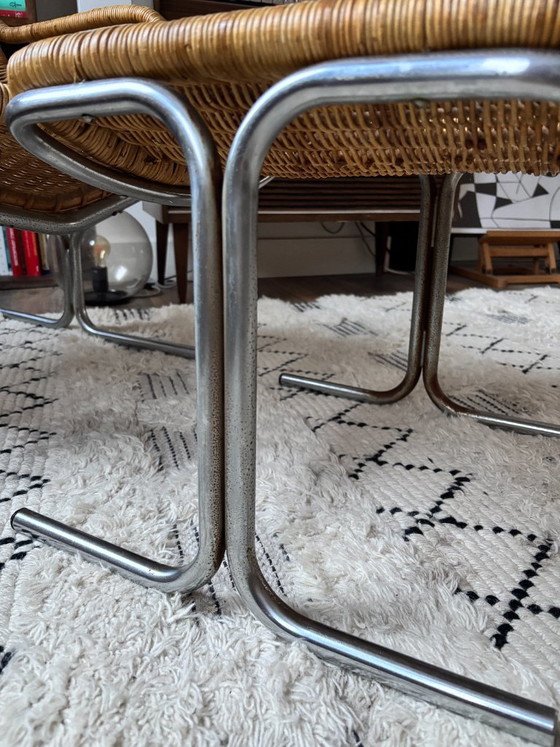 Fauteuil Dirk van Sliedregt avec support. tabouret – Rattan (photo 3 of 5)
