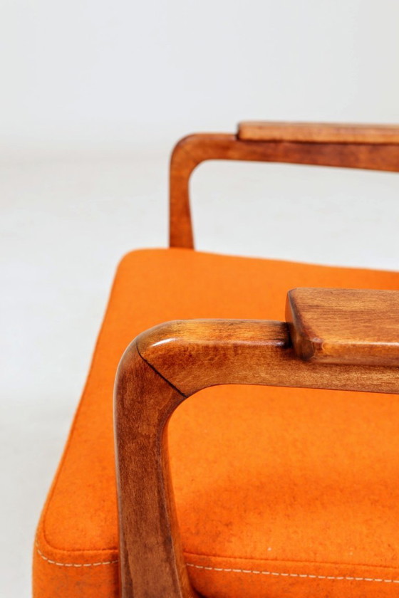 Image 1 of Vintage armchair papaya orange wool 1960