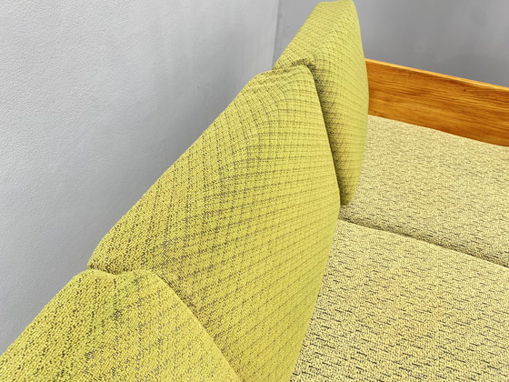 Image 1 of Divano in legno di metà secolo con tavolino laterale – Design modulare, anni '70