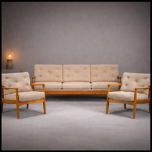 Bank en stoelen van Eugen Schmidt voor Soloform, jaren 60, set van 3.