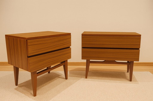 Nachttische im Vintage-Stil / Nachttisch im minimalistischen Retro-Stil