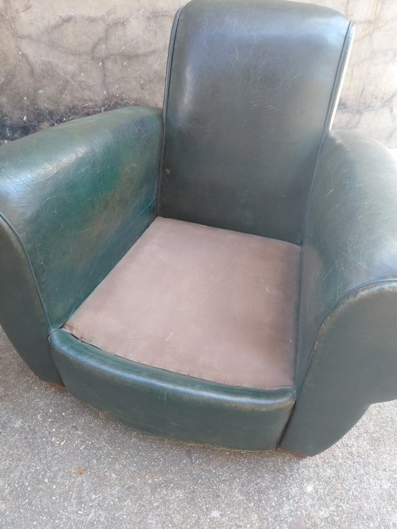 Image 1 of Pair of leather club chairs