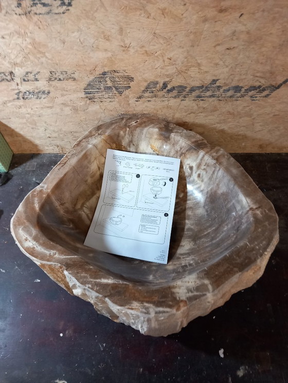 Image 1 of Waschbecken/Spüle aus versteinertem Holz von Differentz, 39 cm Durchmesser