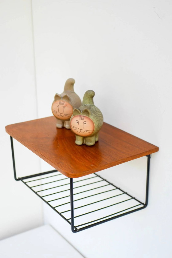 Vintage Zwevend Wandrek, Teak String Rack Jaren 60 Design – Scandinavian (photo 10 of 15)