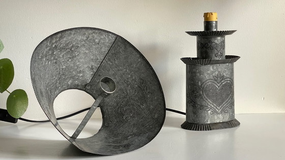 Image 1 of Vintage Zinc Heart Lamp