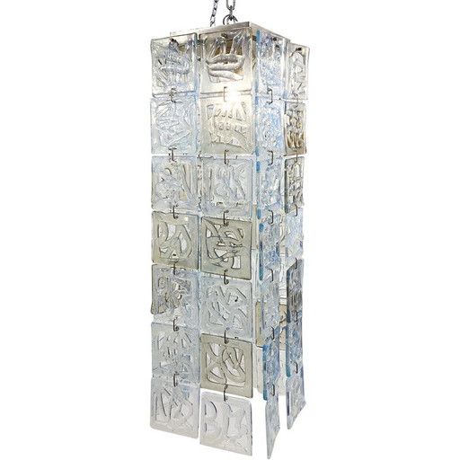 Plafonnier vintage en verre de Murano, Italie