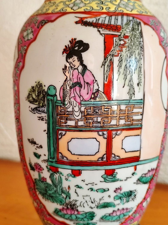 Image 1 of Vintage Asian Ceramic Table Lamp | Famille Rose | 65 cm