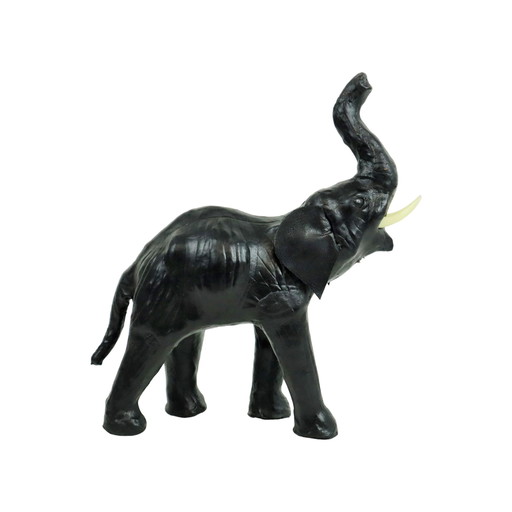 Elefante vintage de cuero negro