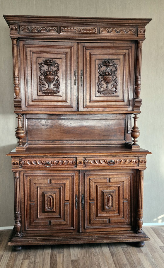 Image 1 of Antique Buffet Cabinet, Dinnerware Cabinet