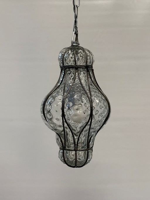 Murano lantern chandelier made in Italy 1970