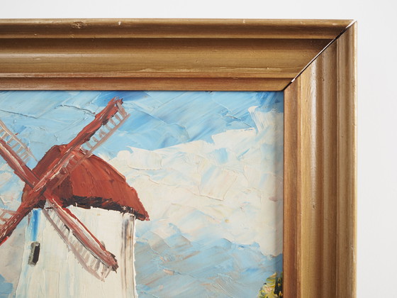 Image 1 of Peinture "Le moulin à vent coloré", design scandinave, 20e siècle, par Aage Verner Thrane