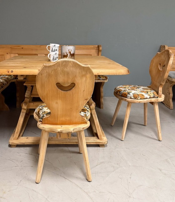 Image 1 of Vintage Stube set Oostenrijk Authentieke Alpen hoekzit