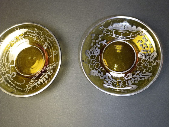 Image 1 of Service de table en verre ambré de Murano.