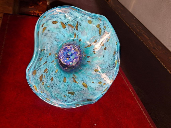 Image 1 of Zeldzame grote Jean-Michel Operto glazen kom, gesigneerd, 23 cm