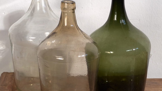 Antike Demijohns (ca. 1920). 3er-Set #37 – Gläser & Karaffe, Glass (photo 3 of 10)