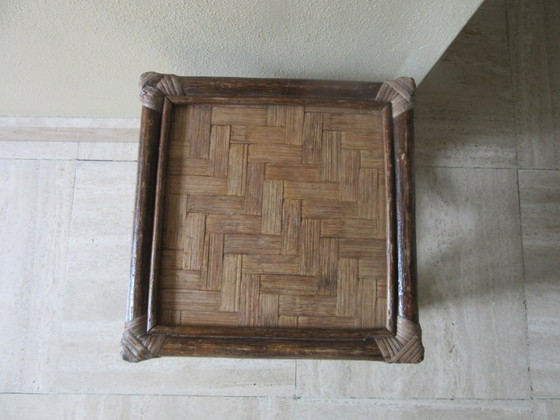 Image 1 of Vintage Rattan/Bamboo Side Table