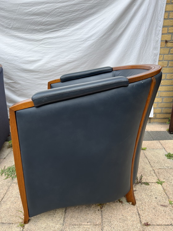 Image 1 of Jugendstil leder fauteuil 