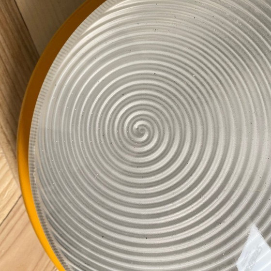 Image 1 of Prisma plafoniera rotonda in vetro Nova modello vintage giallo