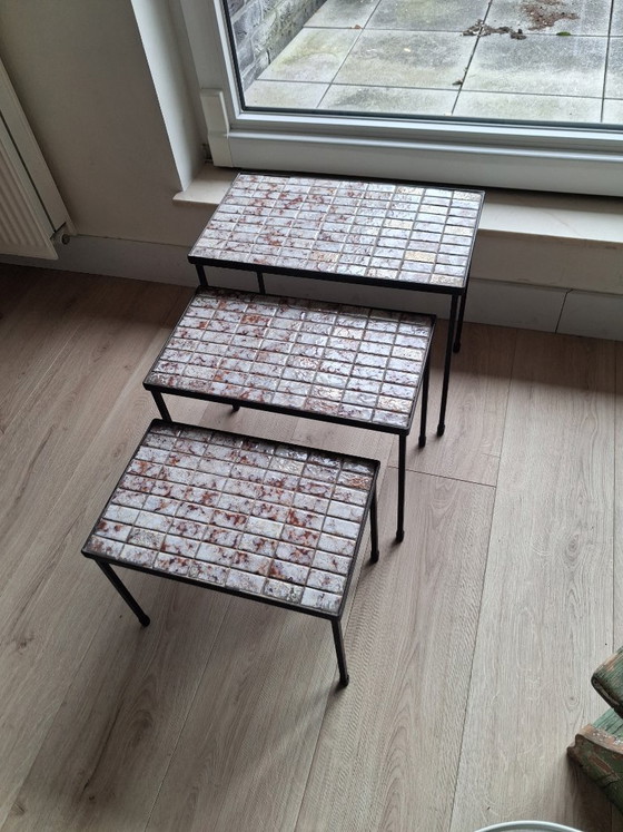 Image 1 of Tables d'appoint vintage en fonte des années 1960