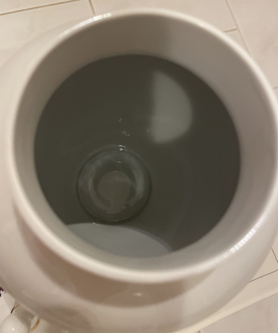 Image 1 of Jarrón alto de porcelana noble con tapa/decoración H 37 cm en blanco de Crown Regent