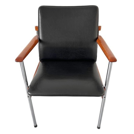 Image 1 of Vintage Danish Design Thereca chair mid-century teak black 1970's