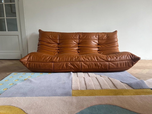 Ligne Roset Togo 3-Seater – Brown Leather