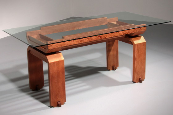 Image 1 of L'élégance italienne : La table de salle à manger en pin du Mid Century 1960