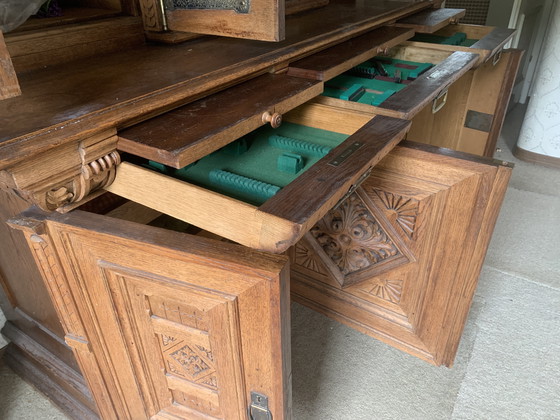 Image 1 of Credenza antica in rovere, vintage, stile country, rara, originale