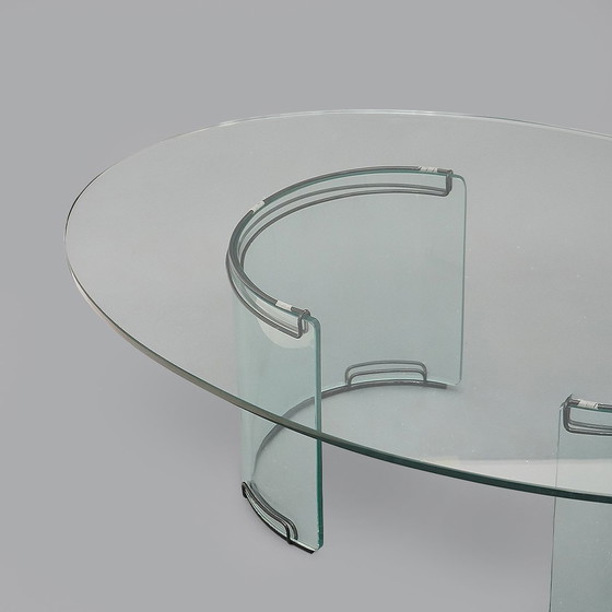 Image 1 of Tavolino "Adam" in vetro trasparente di Luigi Massoni per Gallotti e Radice, anni '70