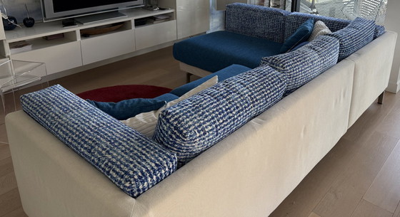 Image 1 of Custom corner sofa with high-end Designers Guild fabric – chaise longue, excellent condition