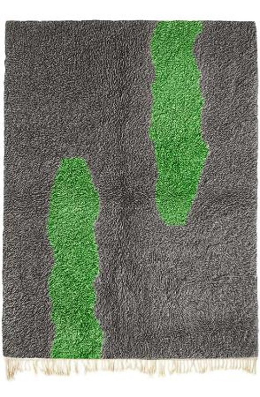 Tappeto berbero artigianale in lana grigio-verde 150/230 – vloerkleden en tapijten, Wool