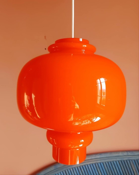Image 1 of 2 lampade a sospensione arancioni di Hans-Agne Jakobsson, 1960