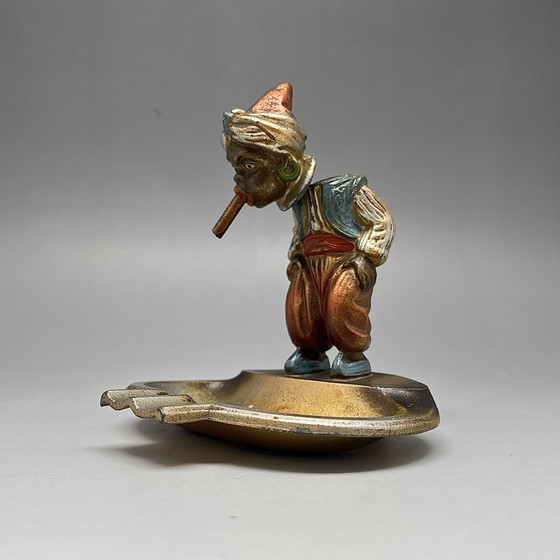 Image 1 of Austrian Bobblehead Figural Ashtray – Made in Austria