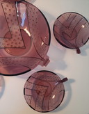 Obstschale im Art-Deco-Stil mit Servierschalen
