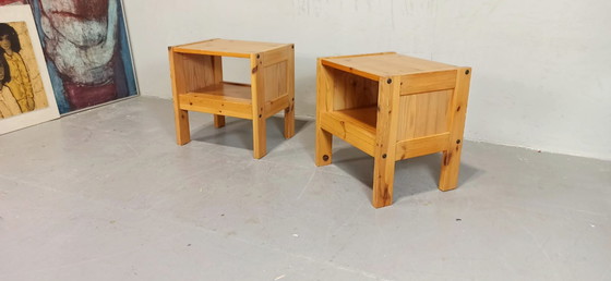 Image 1 of Set of 2 vintage pine night stands 