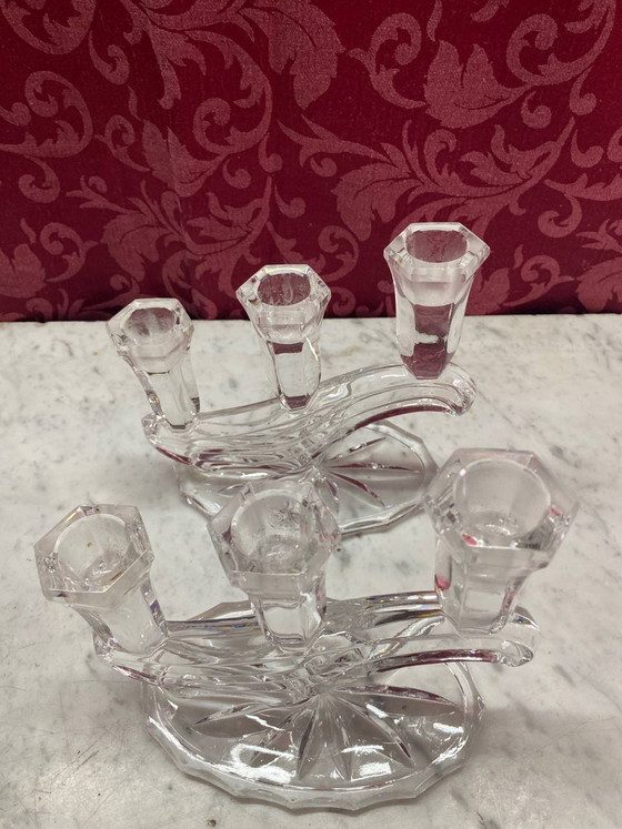 3-arm crystal chandelier – Buder Lead Crystal – West Germany – Glass & Decanter, Art Deco (photo 4 of 7)